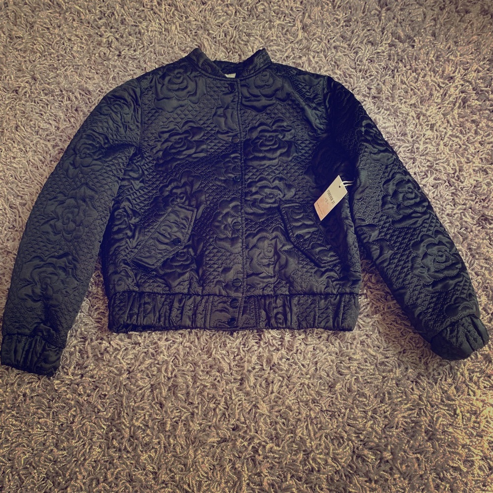 Forever 21 Black Roses Women’s Bomber Jacket